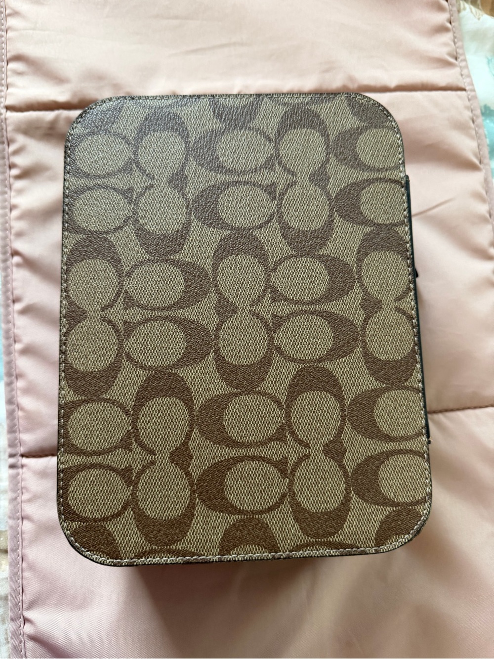 Coach Brown Signature Canvas Organizer Pouch